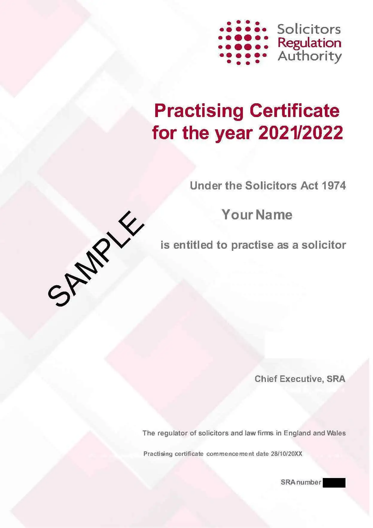 sra practising certificate solicitors sqe